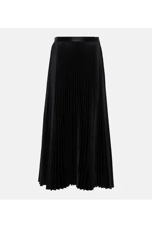 Alaïa Alaïa Falda midi de satén plisadan efecto cocodrilo