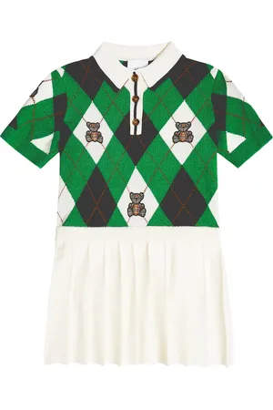 Burberry Vestido de lana y cachemir con Thomas Bear