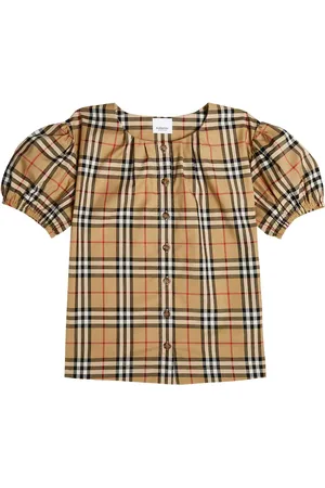 Burberry Blusa en mezcla de algodón con Burberry Check