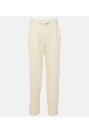 Brunello Cucinelli Pantalones de gabardina de tiro alto
