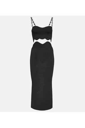 GALVAN Set de top y falda midi Marina Wave