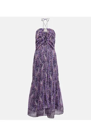 Isabel Marant Vestido midi Birona de algodón y seda