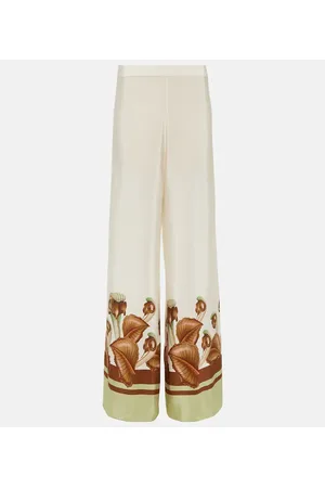 Adriana Degreas Pantalones anchos Arisaema de seda