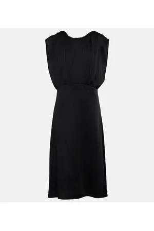 Jil Sander Vestido midi de satén drapeado