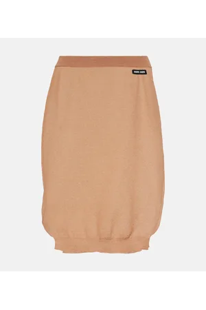 Miu Miu Falda midi de punto con logo
