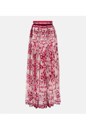 Dolce & Gabbana Falda larga de seda estampada