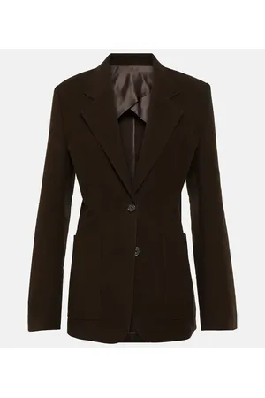 Totême Blazer de algodón de botonadura simple