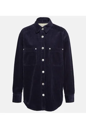 Marant Etoile Camisa Randal de pana de algodón y lino