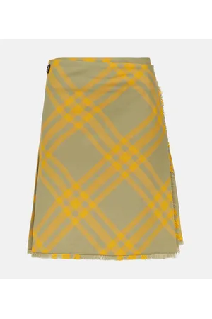 Burberry Falda escocesa de mezcla de lana