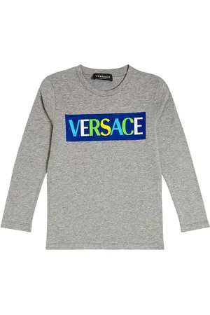VERSACE Camiseta en jersey de algodón con logo