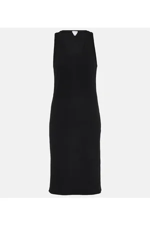 Bottega Veneta Vestido midi de jersey de algodón
