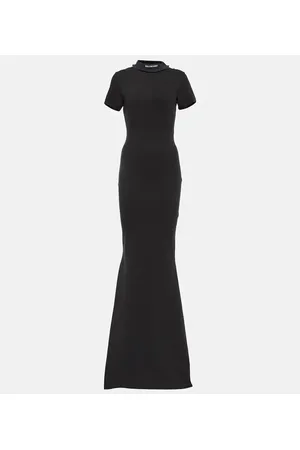 Balenciaga Vestido largo en mezcla de algodón