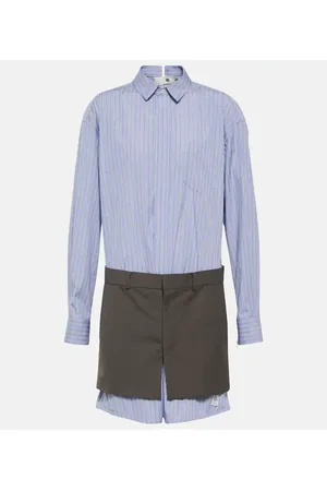 SACAI X Thomas Mason vestido corto de algodón