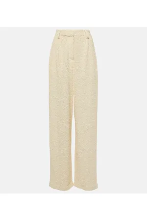 MAGDA BUTRYM Pantalones anchos de bouclé de tiro alto