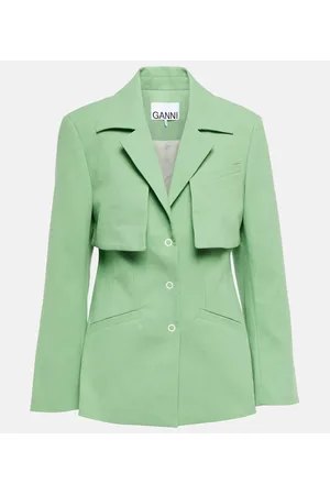 Ganni Blazer en lona de algodón