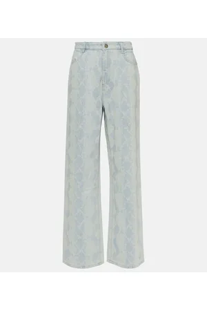DION LEE Jeans anchos con grabado de serpiente