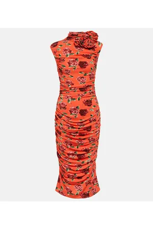 MAGDA BUTRYM Vestido midi floral con apliques