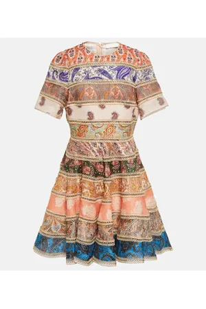 ZIMMERMANN Vestido corto Devi Spliced estampado
