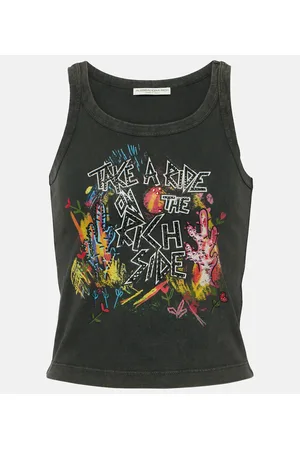 Alessandra Rich Tank top de jersey de algodón estampado