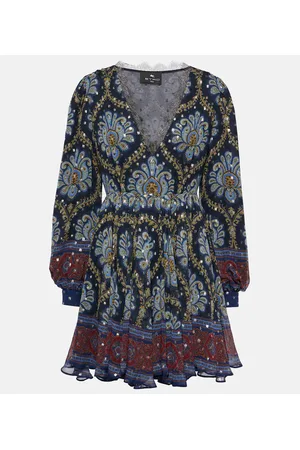 Etro Vestido corto en jacquard de seda