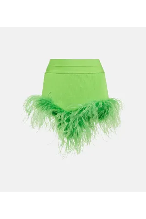 GIUSEPPE DI MORABITO Shorts de punto con plumas