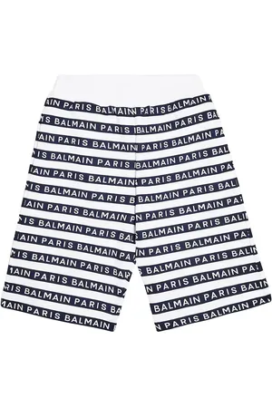 Balmain Shorts de algodón con logo estampado