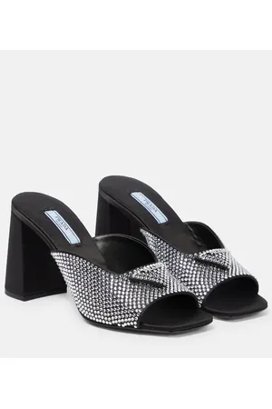 Prada Sandalias de satén adornadas