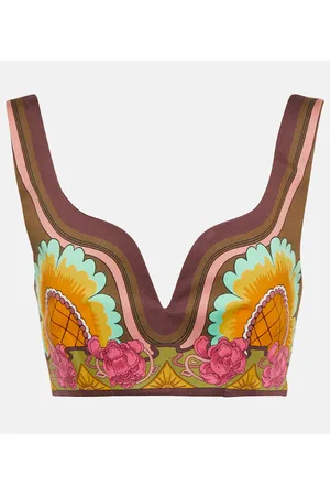La DoubleJ Crop top Baia en mezcla de algodón estampado