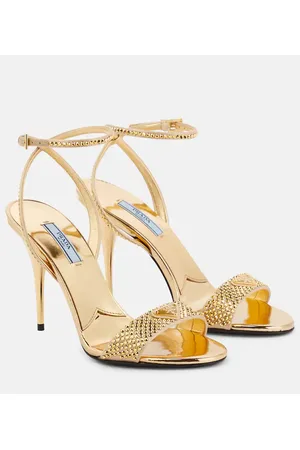 Prada Sandalias de satén con cristales