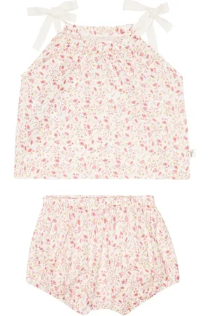 Il gufo Bebé - top y braga de algodón floral