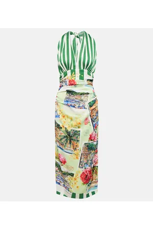 Dolce & Gabbana Portofino vestido midi en mezcla de seda