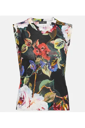Dolce & Gabbana Tank top de punto de seda floral