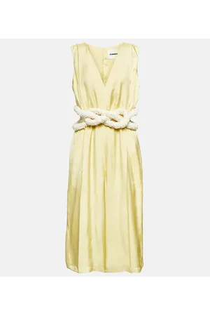 Jil Sander Mono de satén adornado
