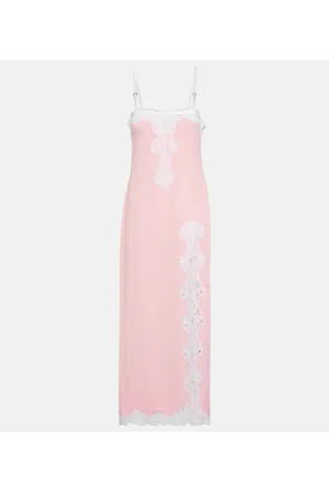 Christopher Kane Vestido lencero con ribete de encaje