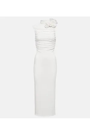 MAGDA BUTRYM Vestido midi de novia fruncido
