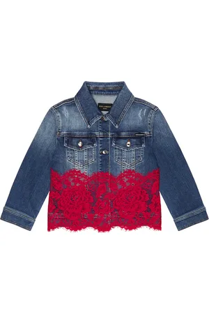 Dolce & Gabbana Chaqueta en denim con ribete de encaje