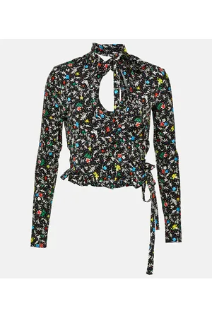 Paco rabanne Crop top wrap estampado