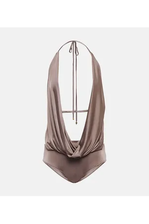 BLUMARINE Body con cuello halter drapeado