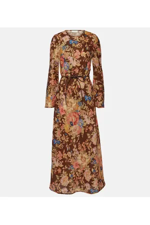ZIMMERMANN Vestido largo August de lino floral