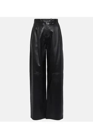 Dorothee Schumacher Pantalones anchos de piel plisados