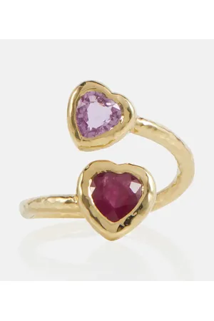 Octavia Elizabeth Anillo Moi and Toi de oro de 18 ct con zafiros y rubíes