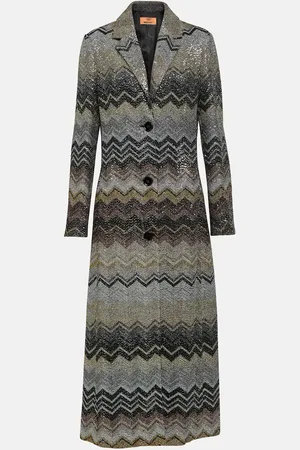 Missoni Abrigo de botonadura simple Zig Zag