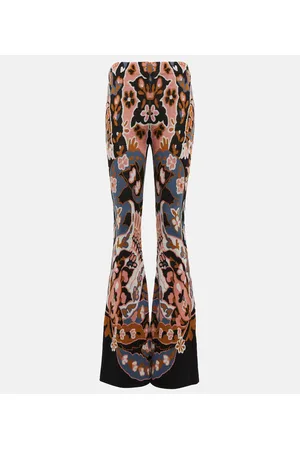Etro Pantalones flared de lana de tiro alto