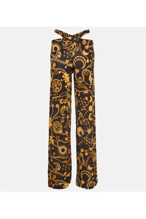 Marine Serre Pantalones anchos con estampado