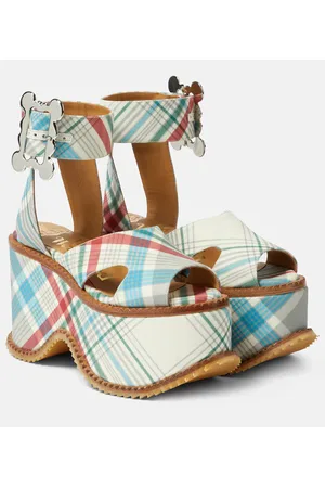 Vivienne Westwood Sandalias Love de piel a cuadros