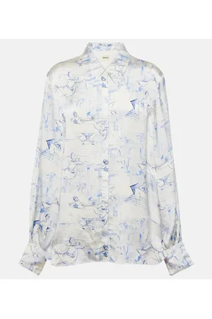 Khaite Camisa Minta con logo estampado