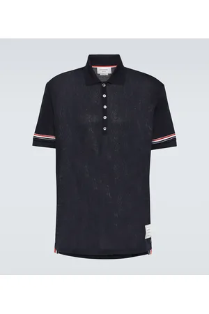Thom Browne Polo de algodón con rayas