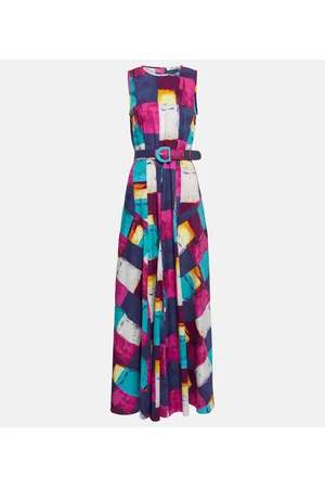 Diane von Furstenberg Vestido largo Elliot mezcla de algodón