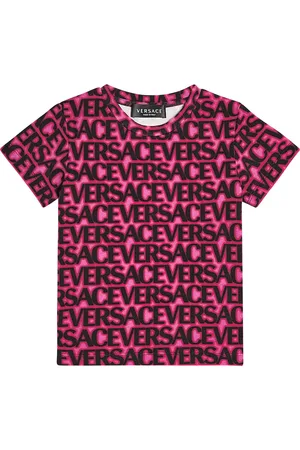 VERSACE Camiseta en mezcla de algodón con logo