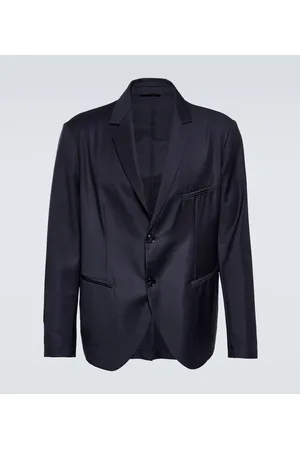Giorgio Armani Blazer de lana virgen de botonadura simple